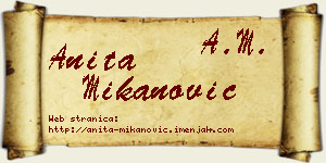 Anita Mikanović vizit kartica